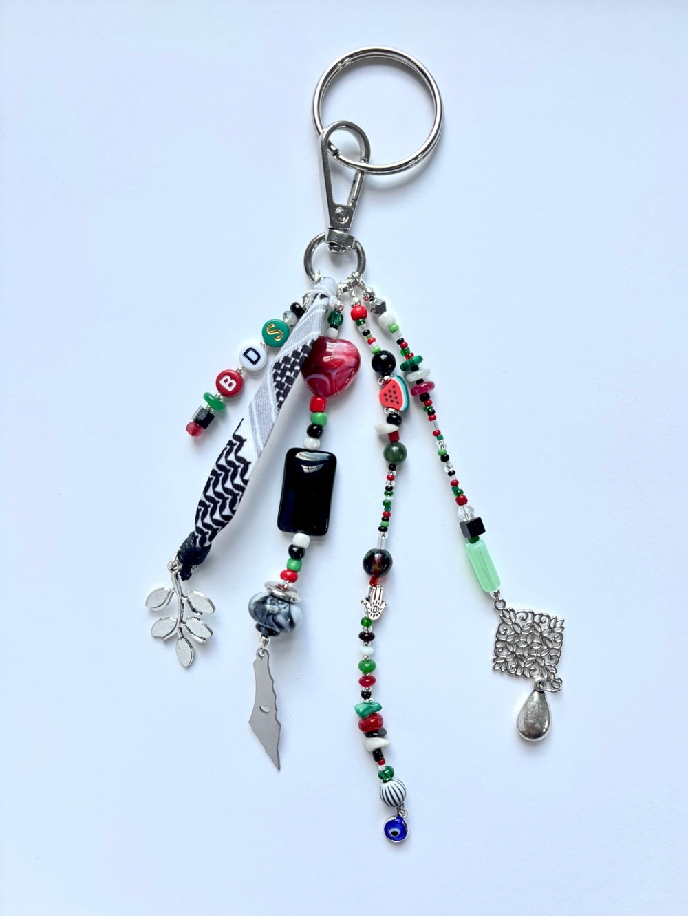 🍉🕊️🧿 🪬 Beaded Bag Charm. Handmade and Designed by Seller